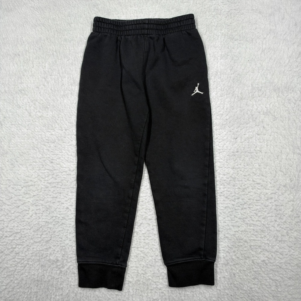 Jordan Black Joggers Sweatpants Athletic Pants Youth Boys Size 6-7 Years